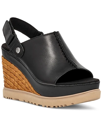 Ugg Women's Abbot Slingback Raffia-Wedge Sandals