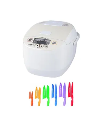 Zojirushi Nl-DCC18CP Micom Rice Cooker and Warmer (Pearl Beige) with Knife set