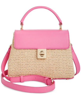On 34th Tandii Straw Small Satchel Crossbody, Created for Macy's