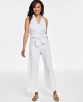 I.n.c. International Concepts Women's Button-Trim Wide-Leg Pants, Created for Macy's