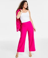 I.n.c. International Concepts Women's Button-Trim Wide-Leg Pants