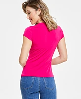 I.n.c. International Concepts Women's Lace-Up Short-Sleeve Top, Created for Macy's