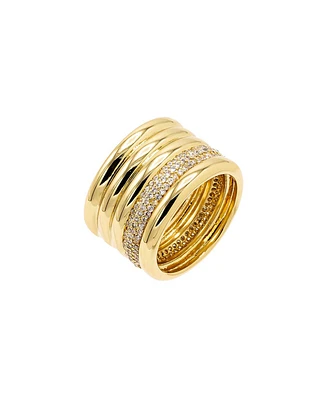 by Adina Eden Solid and Pave Multi Row Ring