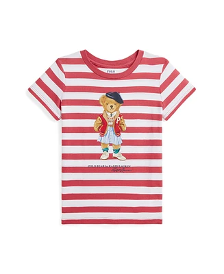 Polo Ralph Lauren Toddler and Little Girls Striped Bear Cotton Jersey T-shirt