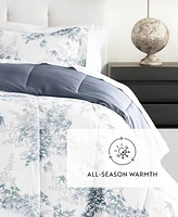 ienjoy Home Bamboo Leaves Blue -Piece Comforter Set