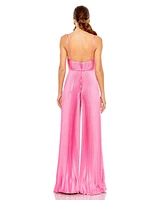 Women's Ieena Pleated Plunge Neck Wide Leg Jumpsuit