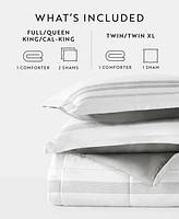 ienjoy Home Stitched Stripe -Piece Comforter Set