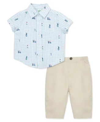Little Me Baby Boys Golf Shirt and Pants Set