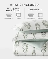 ienjoy Home Folk Leaves -Piece Comforter Set