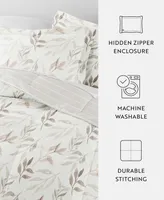 ienjoy Home Foliage Stripe -Piece Comforter Set