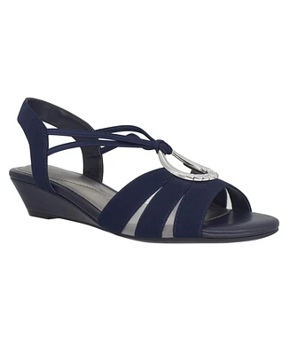 Impo Women's Rita Ornamented Stretch Wedge Sandals