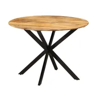 vidaXL Dining Table 43.3"x30.7" Solid Wood Mango and Steel