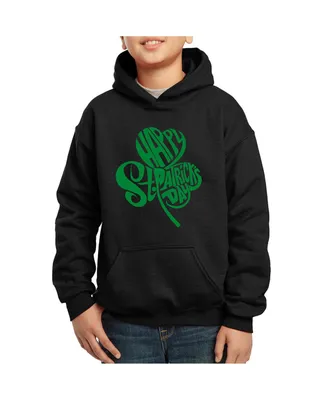 Boy's Word Art Hooded Sweatshirt - St. Patrick's Day Shamrock
