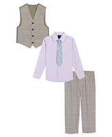 Nautica Toddler and Little Boys Glen Plaid Machine Washable Vest Set