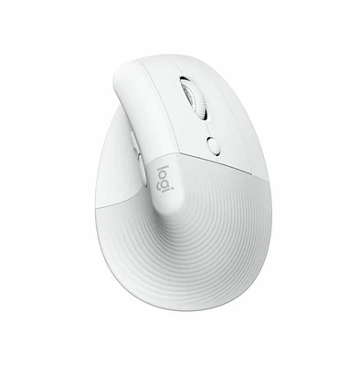 Logitech - Lift Vertical Wireless Ergonomic Mouse with 4 Buttons - Pale Gray
