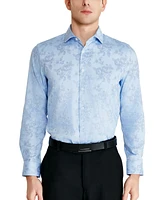 Tallia Men's Slim-Fit Floral Stencil Oxford Dress Shirt