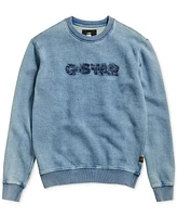 G-Star Men's Indigo Distressed Logo Sweatshirt