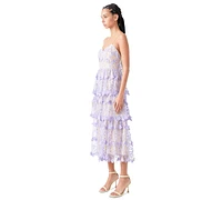 endless rose Women's Crochet Tiered Midi Dress