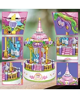 Contixo Carousel Building Block Set With Music Box - 488 Pcs