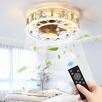 Simplie Fun Modern Caged Ceiling Fan with Remote Control