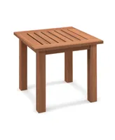 Inolait Sugift Patio Hardwood Square Side Table with Slatted Tabletop