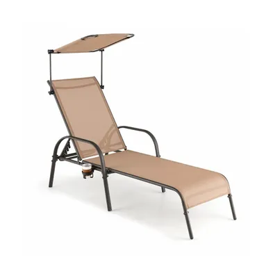 Sugift Patio Heavy-Duty 5-Level Adjustable Chaise Lounge Chair