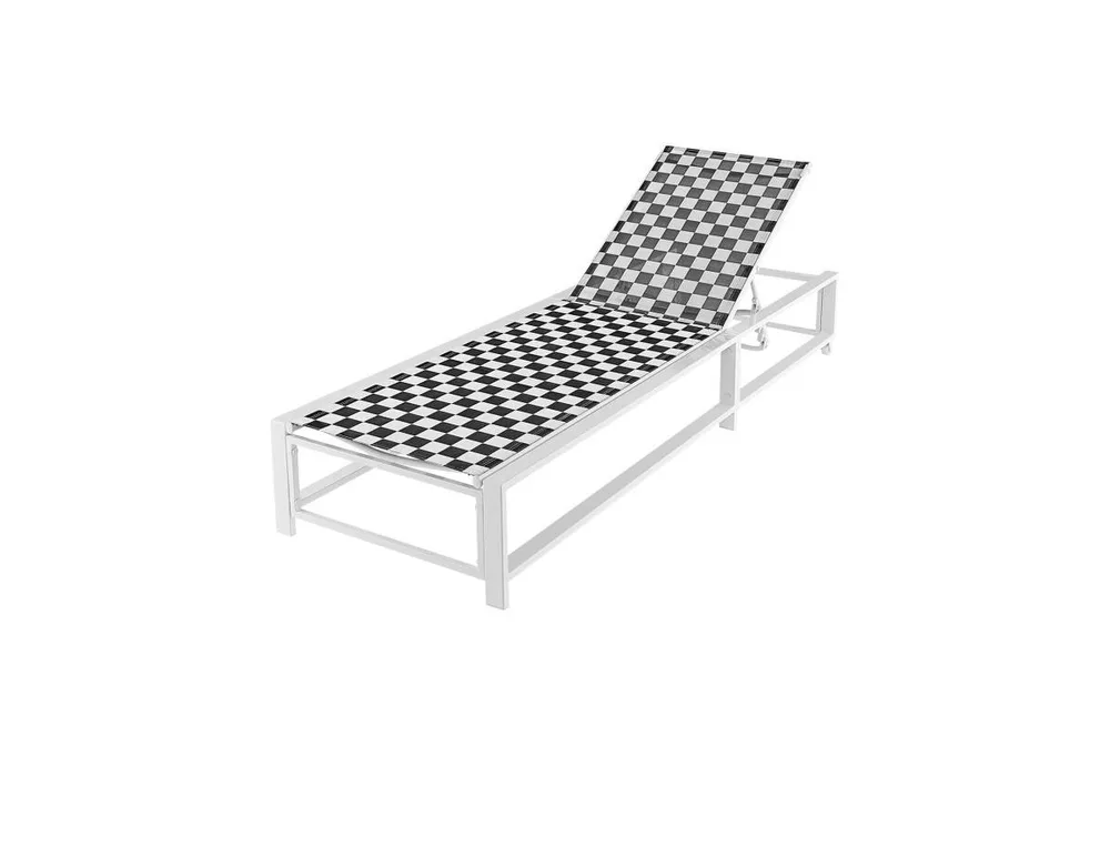 Inolait Outdoor Adjustable Patio Chaise Lounge Chair with Wheels and Sturdy Metal Frame