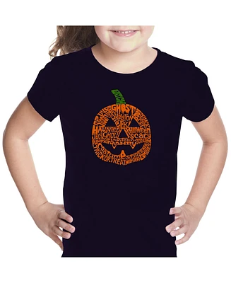 Girl's Word Art T-shirt - Pumpkin