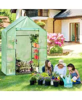 Portable 4 Tier Walk-in Plant Greenhouse with 8 Shelves