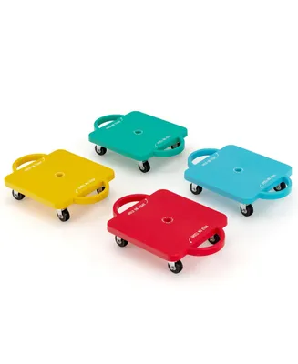 4 Pieces Kids Sitting Scooter Set with Handles and Non-marring Universal Casters