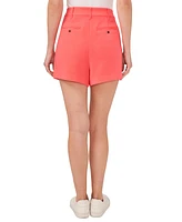 CeCe Women's Solid Pleated Side-Pocket Shorts