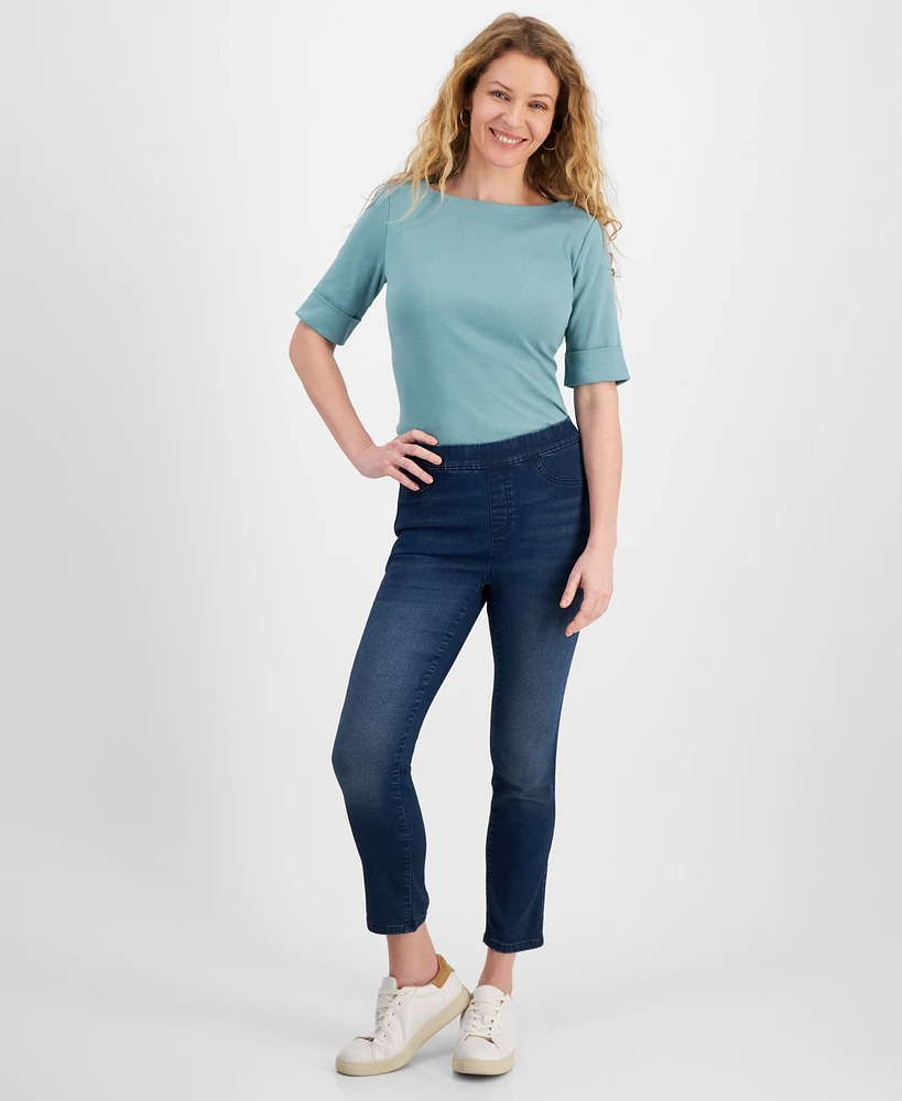 Style & Co Women's Mid-Rise Pull-On Capri Jeans Leggings, Created for Macy's