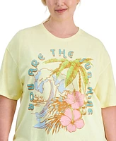 Rebellious One Trendy Plus Sunshine Graphic Print Boyfriend T-Shirt