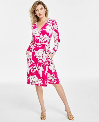 I.n.c. International Concepts Women's Long-Sleeve Wrap Dress, Created for Macy's