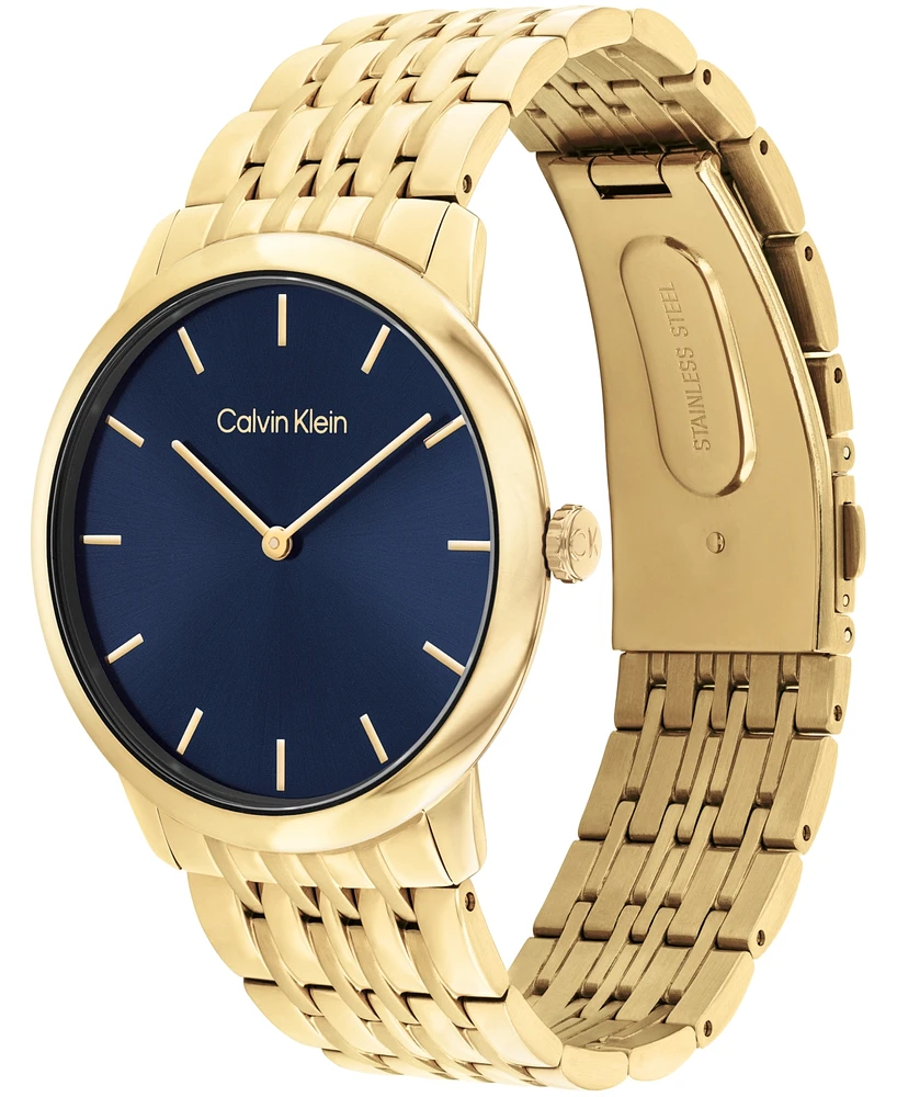 Calvin Klein Men's Intrigue Gold-Tone Stainless Steel Bracelet Watch 40mm