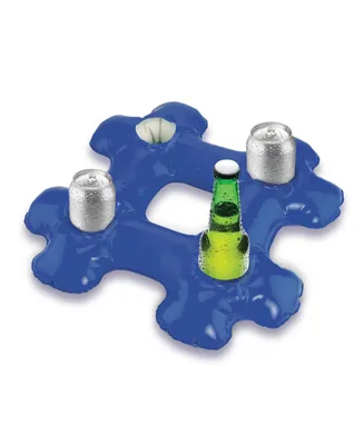 Kovot Inflatable Hashtag Drink Holder: Blue Pool & Beach Accessory with Four Cup Holder Pockets - 16" x 16"