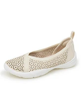 Jbu Women's Emma Perforated Pattern Slip-On Flat Shoe