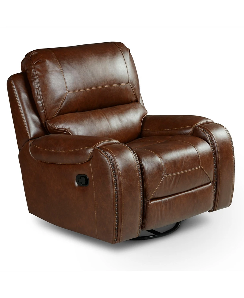 Keily 39" Manual Swivel Glider Recliner Chair - Brown