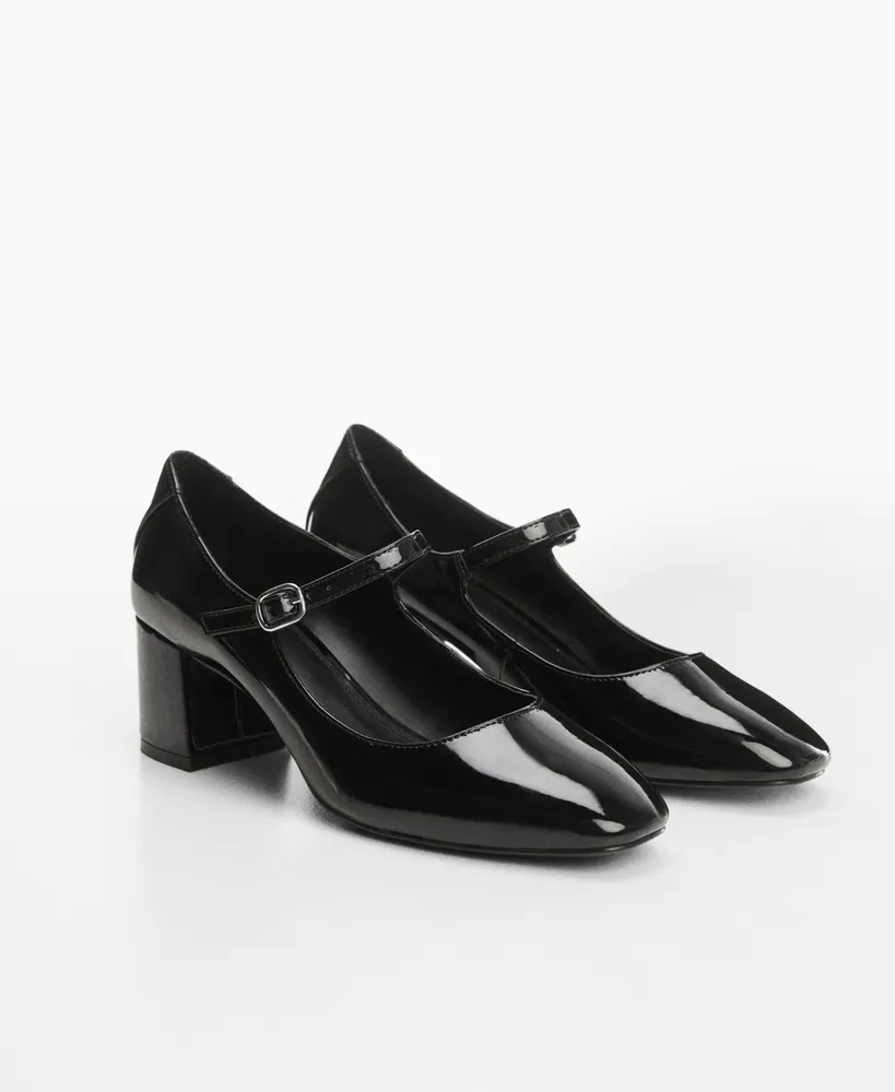 Mango Women's Patent Leather-Effect Heeled Shoes