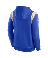 Men's Nike Royal Los Angeles Rams Sideline Athletic Stack Performance Pullover Hoodie