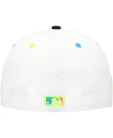 Men's New Era White Florida Marlins Cooperstown Collection Neon Eye 59FIFTY Fitted Hat