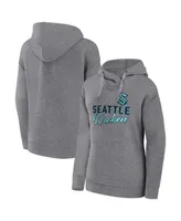 Women's Fanatics Heather Gray Seattle Kraken Script Favorite Pullover Hoodie