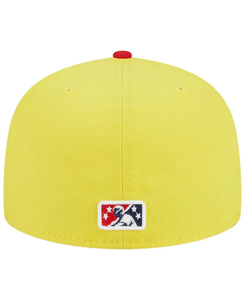 Men's New Era Yellow Jacksonville Jumbo Shrimp Theme Nights Captain Crustacean 59FIFTY Fitted Hat