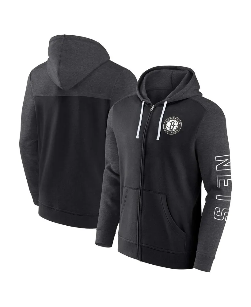 Men's Fanatics Black Brooklyn Nets Offensive Line Up Full-Zip Hoodie