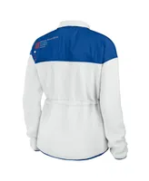 Women's Wear by Erin Andrews White, Royal Buffalo Bills Color-Block Polar Fleece Full-Zip Jacket