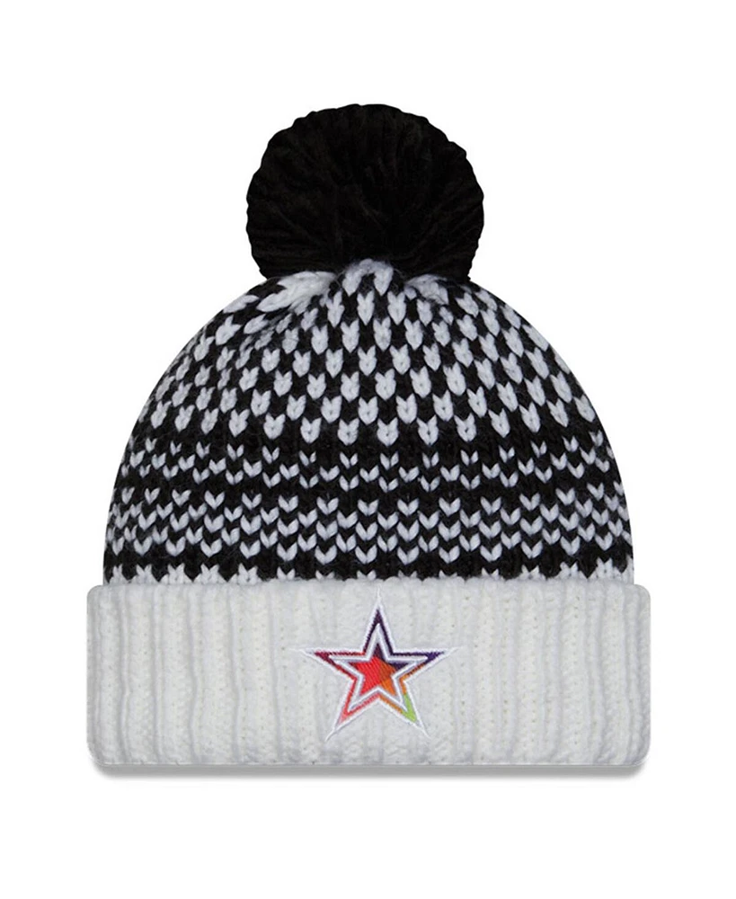 Women's New Era Black, White Dallas Cowboys 2023 Nfl Crucial Catch Cuffed Pom Knit Hat