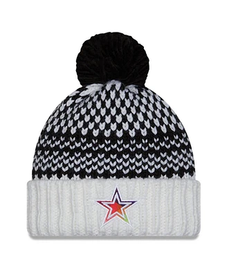 Women's New Era Black, White Dallas Cowboys 2023 Nfl Crucial Catch Cuffed Pom Knit Hat