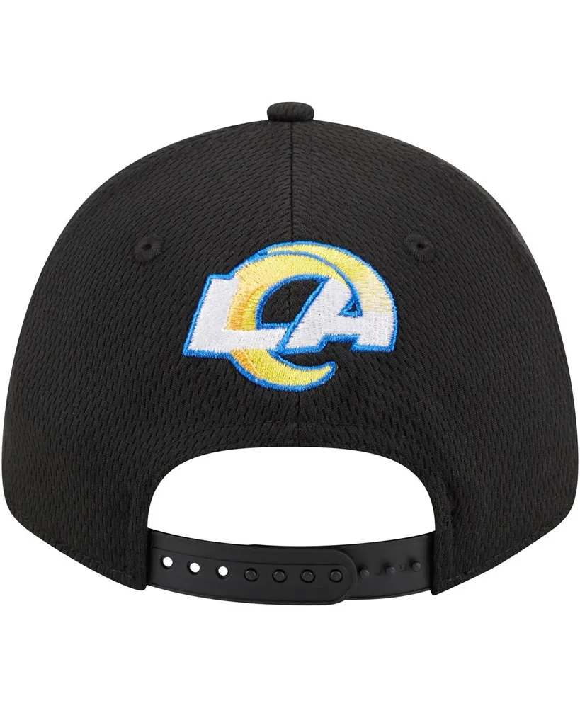 Men's New Era Black Los Angeles Rams Top Visor 9FORTY Adjustable Hat