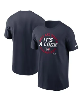 Men's Nike Navy Houston Texans 2023 Afc South Division Champions Locker Room Trophy Collection T-shirt