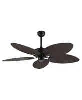 Jonathan Y Raffles Bohemian Industrial Iron/Plastic Palm Blade Ceiling Fan